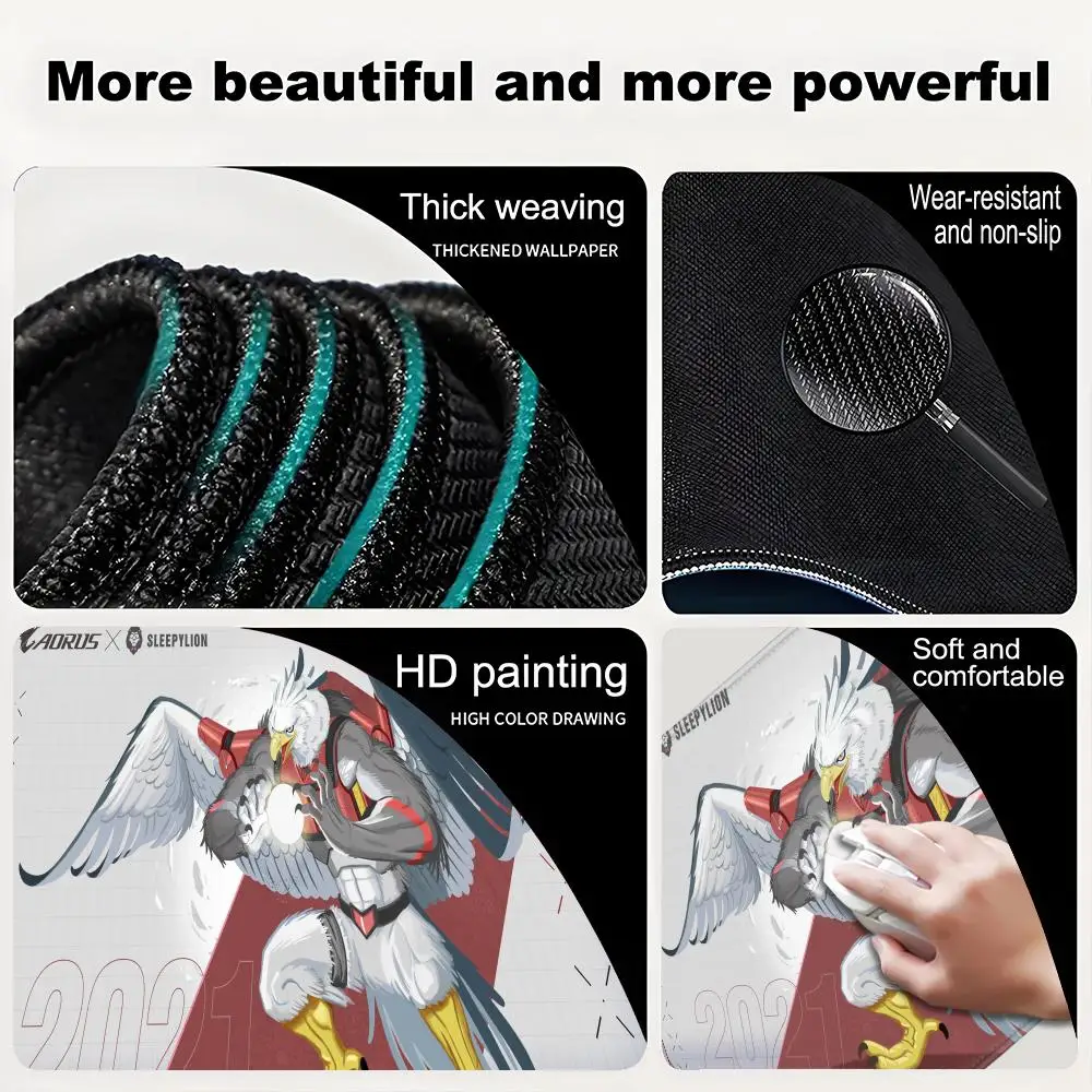 GIGABYTE AORUS Beautiful illustrations style patternsOffice Computer Desk Mat Table Big Mouse Pad Laptop Cushion Nonslip Decor