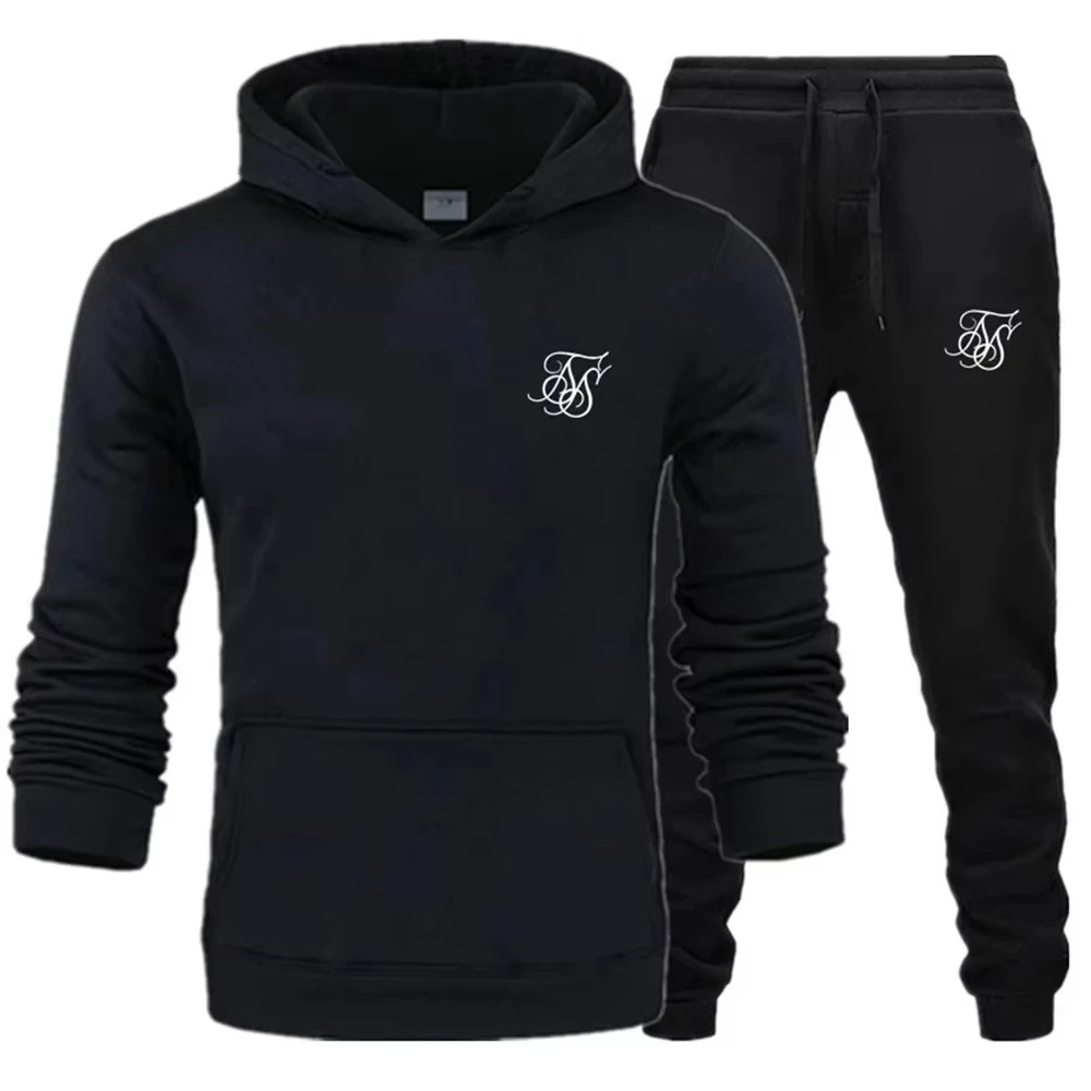 Men Brand New 2‑Piece Tracksuit Fashion Spring Autumn Hoodie & Sweatpants Set Casual Daily Outdoor Jogging Sport Matching Outfit
