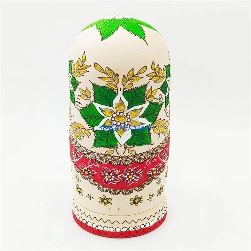 Q0KB 인터랙티브 아트 스태킹 장난감 러시아 중첩 인형 아트 가족 결합 어린이 성장을위한 10 층 나무