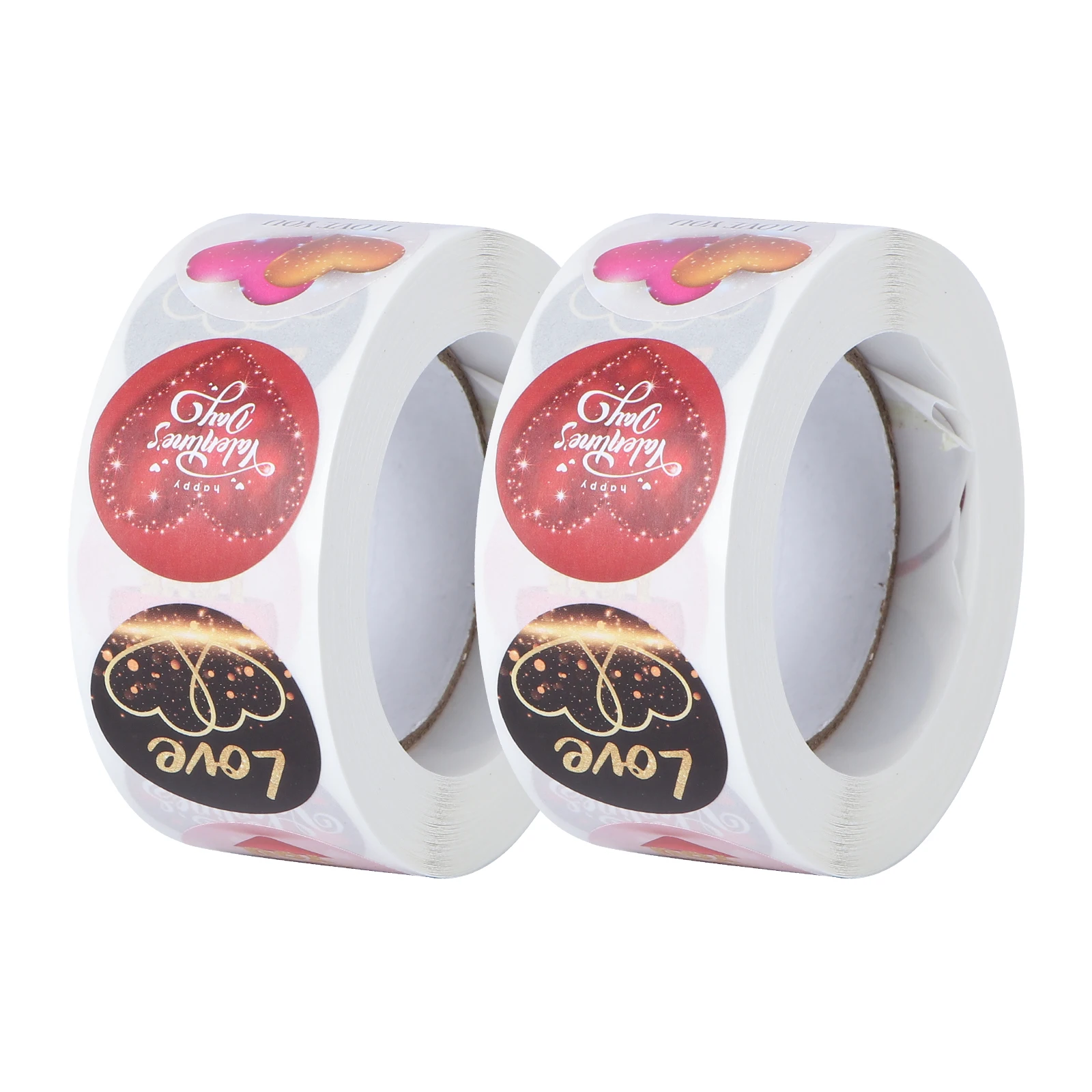 

2 шт., 2 рулона, наклейки на День святого Валентина, дизайн «Я люблю тебя», подарочные уплотнительные этикетки для вечерние, сумка, букет, декоративные канцелярские принадлежности