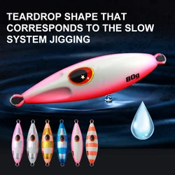 CASTFUN Metal Jig 30g 40g 60g 80g Slow Fall Bee Jigging Lure Glow Saltwater Fishing Lure Shore Casting Jigging Bait