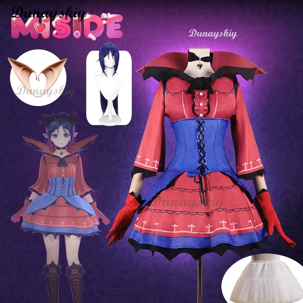 

Костюм игры Miside Mita, парик, косплей для женщин, костюм стартера вампира, униформа JK, плиссированная юбка, комплект Comic-Con на Хэллоуин