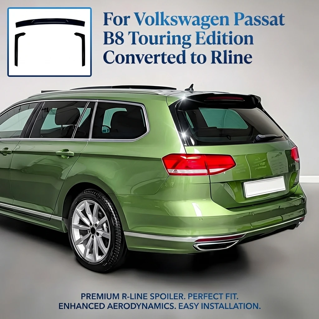 Heckspoiler Dachflügel + Seitensplitter Außenausstattung für Volkswagen Passat B8 Touring Edition, umgerüstet auf R-Line Tuning.