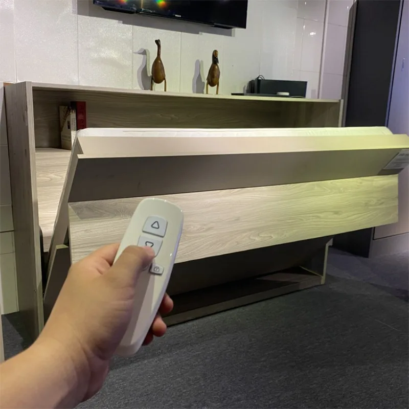 

Bed invisible folding bed iron electric wooden feet rollover multi-function wall cabinet flip hidden wall bed