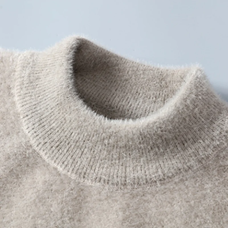 Men's Autumn Winter Long Sleeves Knit Sweater Round Neck Mink Fleece Jacquard Best Seller Pullover Trend Leisure Men's Clothing