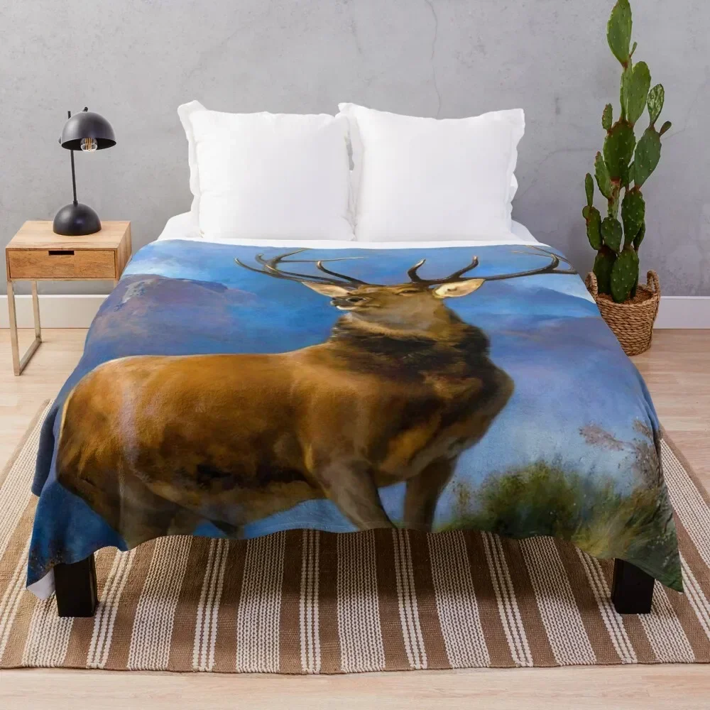 

Edwin Landseer - The Monarch of the Glen, artwork by Edwin Landseer Throw Blanket bed plaid Furry Blankets