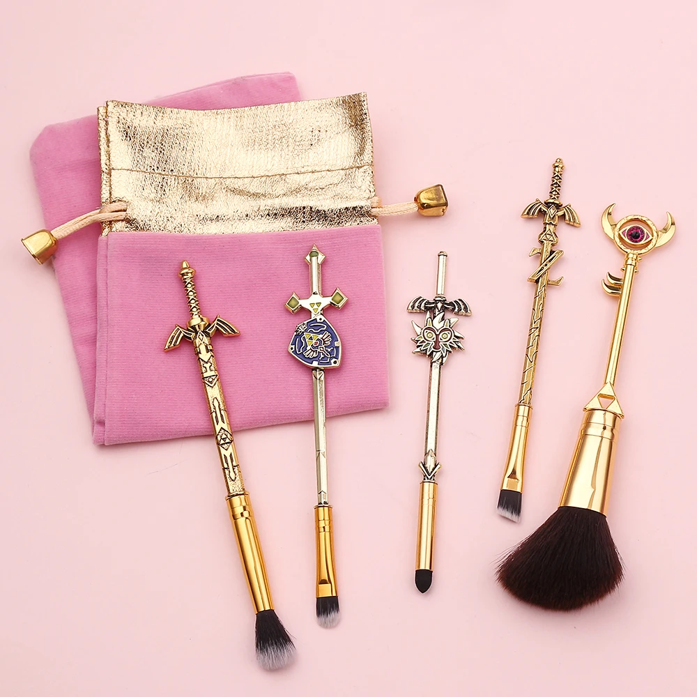 5pcs/Set Game The Legend of Zeldas Tool Power Eye Shadow Highlight Brushes Mask Breath Wild Pincel Makeup Brushes Cosplay Gift