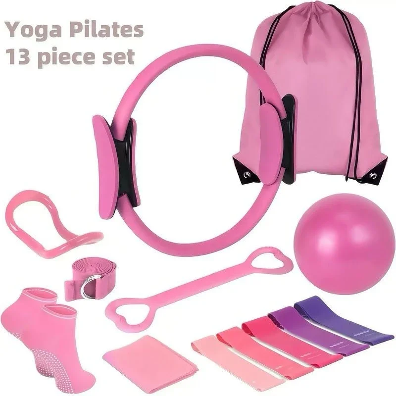2026 Customized LOGO Wholesale Factory Price Pilates Accessories For Women Yoga Ball Fabric Resistance Band Magic Circle Yoga Ci