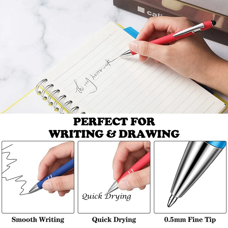 Top-10Pcs Ballpoint Pens Office Inspirational Quotes Snarky Screen Touch Stylus Pen Encouraging Scriptures Black Ink