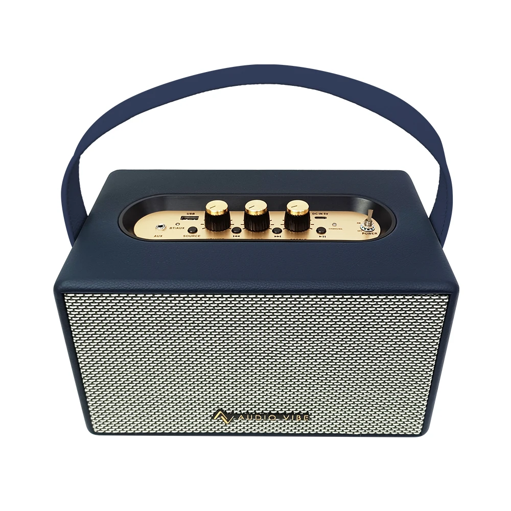 المنزل ريترو المزدوج 3 بوصة Wofer Bt5.3v Boombox المتكلم 40 واط صندوق تشغيل الموسيقى الخشب Bt المتكلم قفل الصوت