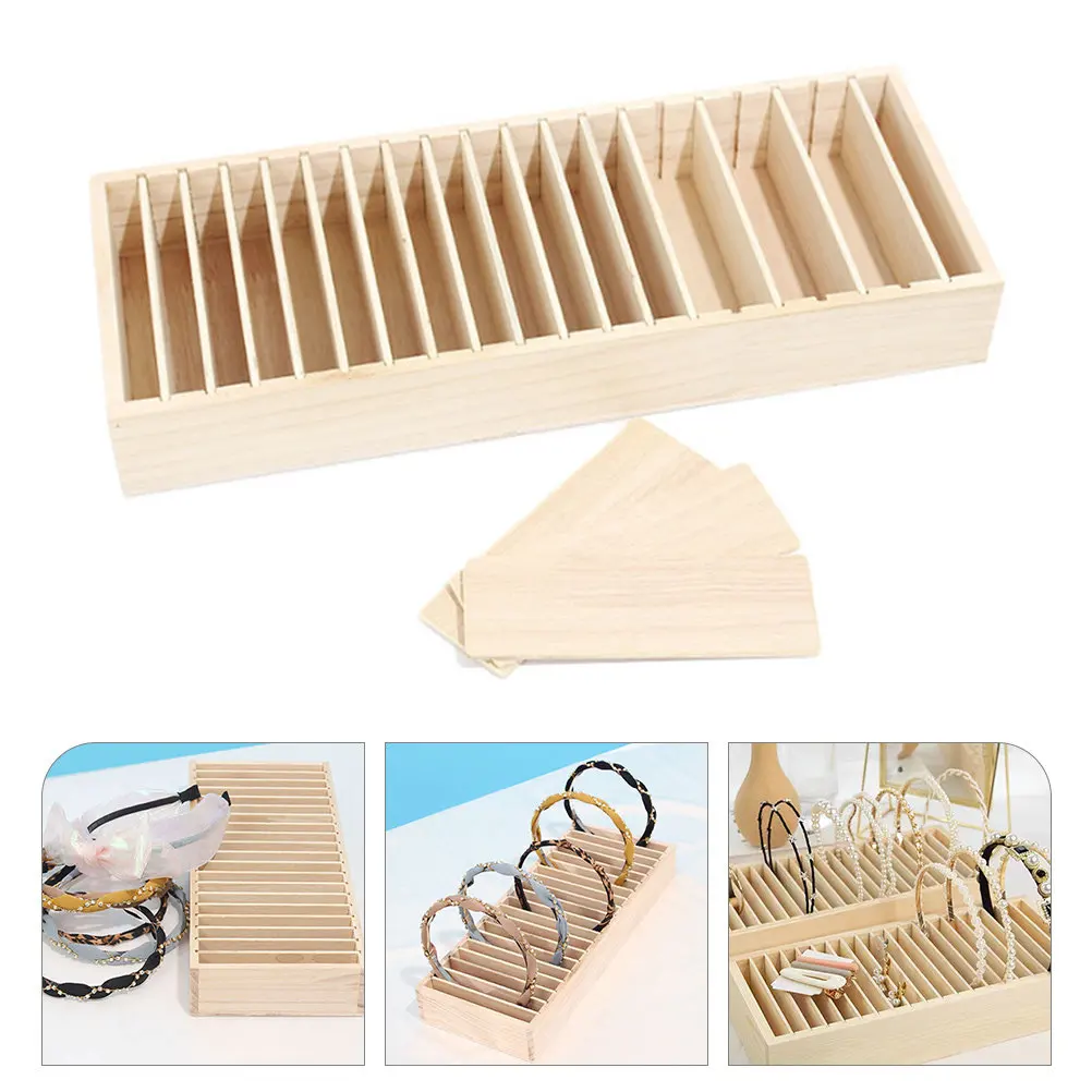 

Wooden Headband Display Stand for Hair Accessories Organizing and Showing on Dressing Table Desktop Home Boutique Store