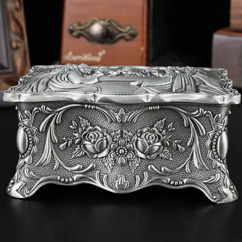  Egyptian Floral Pattern Metal Jewelry Storage Box Designs for Organizing Rings Necklaces Earrings
