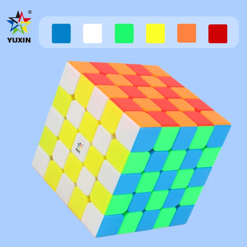 YuXin สีดํา Kylin Cube V2 5X5 ปริศนาความเร็วระดับมืออาชีพของเล่นเด็กของขวัญ Speedcube Original Magic Cube พร้อมฐานพิเศษ