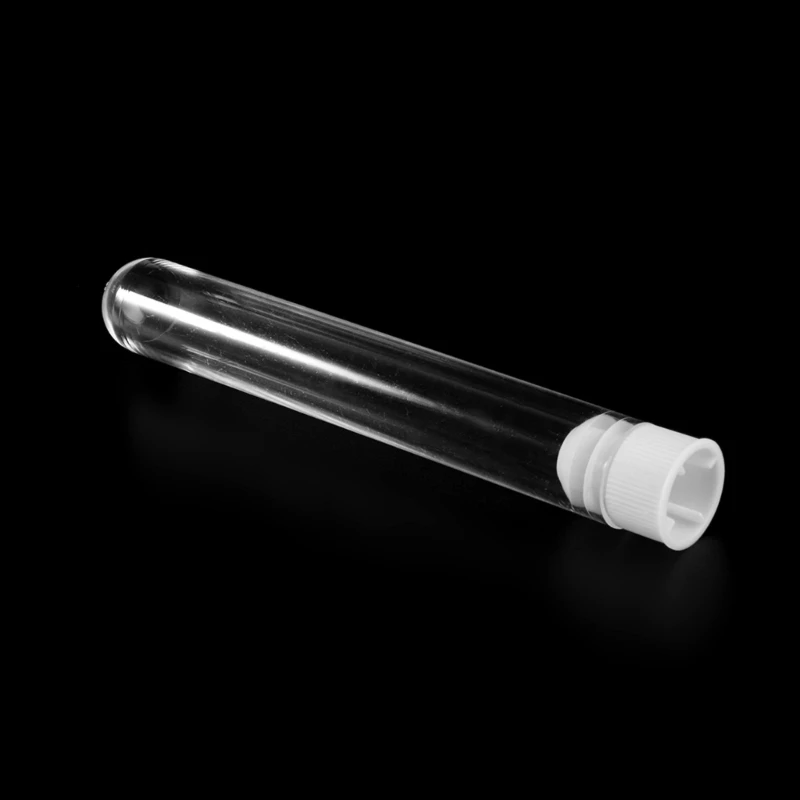 Tubos ensaio transparentes ecológicos com tampas recipiente armazenamento frascos 100 mm para laboratório 10X