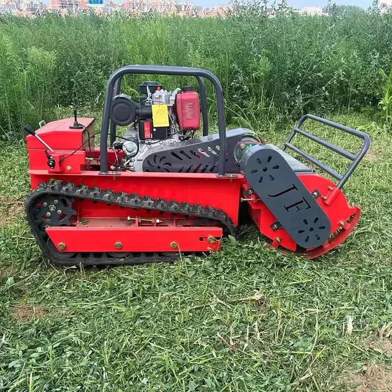 

Remote Control 16 HP 800 1000 mm Robot Lawn Mower Grass Cutter Flail Mower Crawler Mowers Petrol Lawnmower