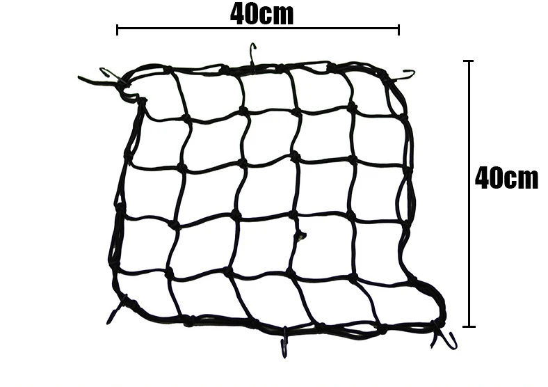 1/2 Stück 40x40cm/30x30cm Verstellbares Motorrad-Elastiknetz Aufbewahrungstasche Fahrrad 6 Haken Befestigungstank Gepäcknetz für Helm – Detail 4