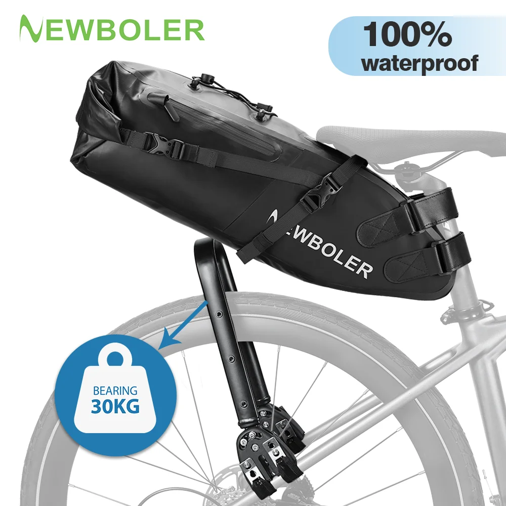 

NEWBOLER Bicycle Bag Waterproof 13L Large Capacity Bicycle Saddle Bag Bike Foldable Tail Bag Bicycle Rear Shelf For Bikepacking