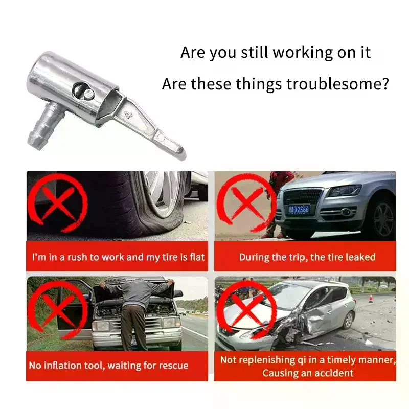 

Portable Inflatable Pump For Car Tire Air Chuck Compressor Tire Inflator Tire Chuck With Barb Connector For Hose Repair