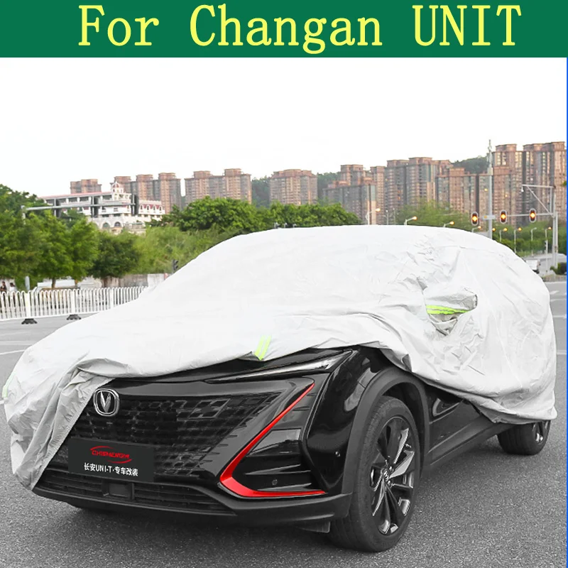 

Full Car Covers Outdoor Sun UV Protection Dust Rain Snow Oxford cloth Protective For Changan UNIT 2023 2024 Accessories