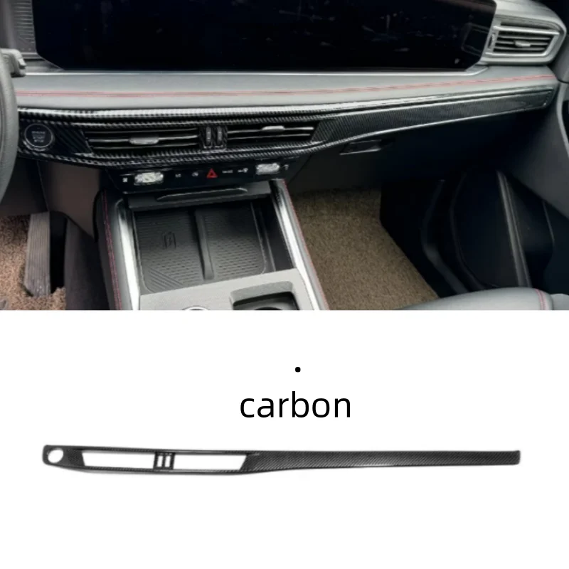 LHD Central Control Gear Shift Panel Frame Decoration Cover Trim For Ford Explorer 2023-2024 ABS Carbon Fiber Accessories Interi