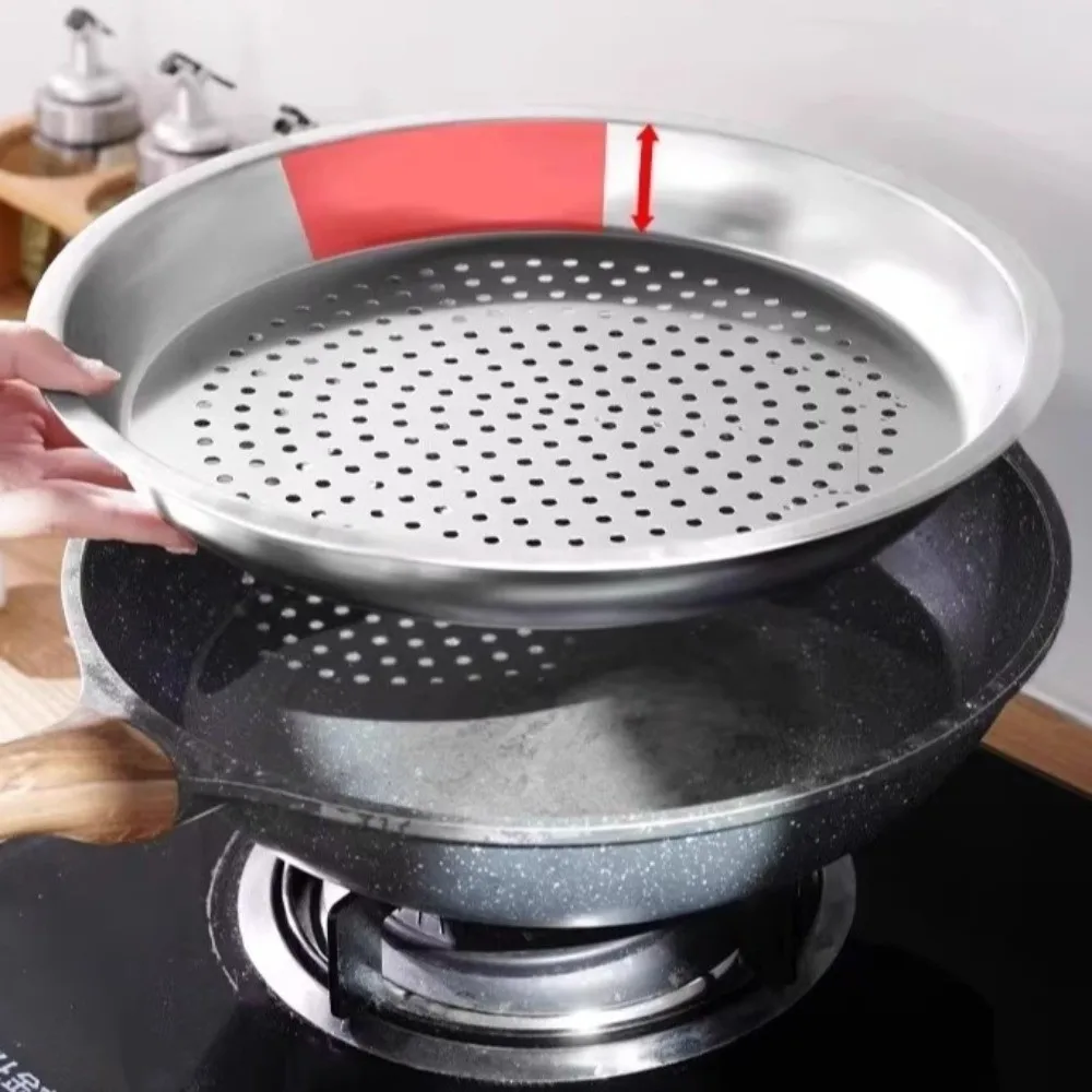 Deepened Stainless Steel Steamer Rack Thickened Rust-proof Steaming Tray Professional Durable Wok Steamer Kitchen Cooking