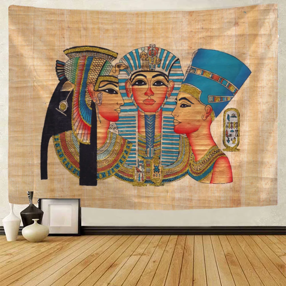 Egyptian retro mural, printed tapestry, hippie wall hanging fabric, home decoration aesthetics, living room, bedroom decoration