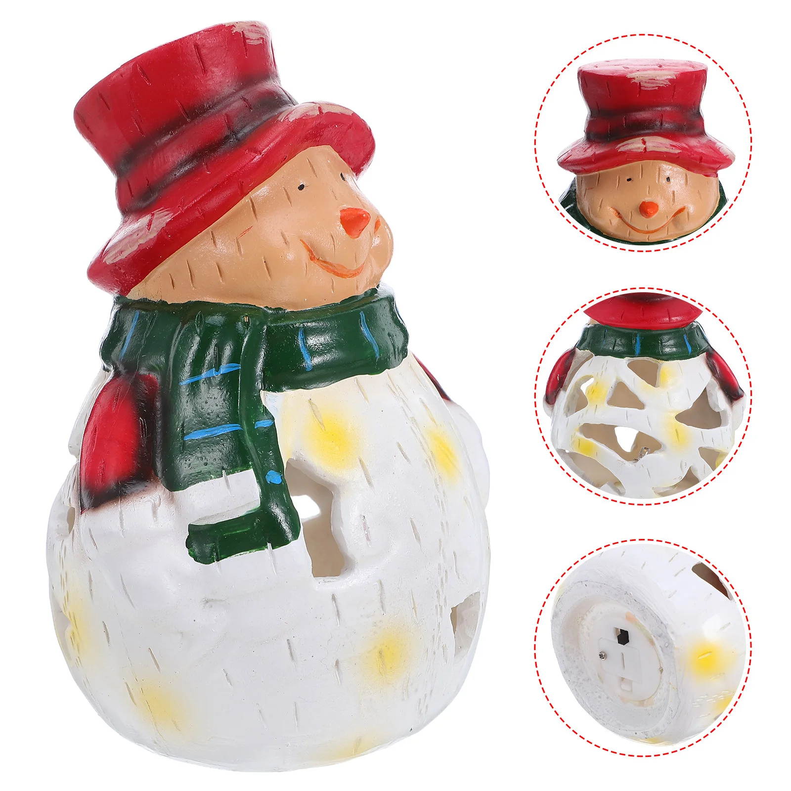 

LED Resin Christmas Snowman Night Light Glowing Holiday Tabletop Decor Xmas Winter Ornament Snowman LED Night Light