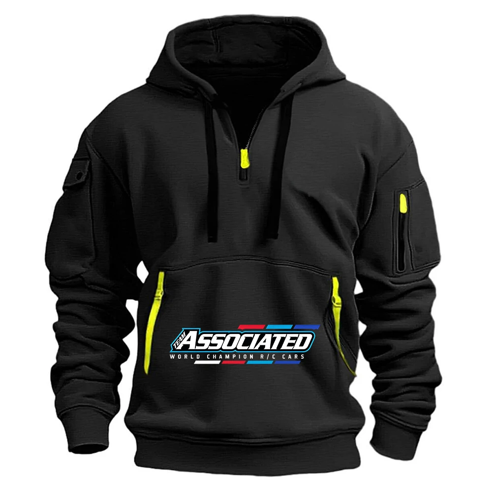 Rc Team Associated Men's Hoodie Multi Pocket Zipper Casual Sports Hoodie Men Loose Pullover Fashion Sweatshirt Long-Sleeve tops
