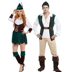 Carnival Halloween Forest Prince Hunter Cosplay Clothes Adult Man Robin Hood Peter Pan Costumes