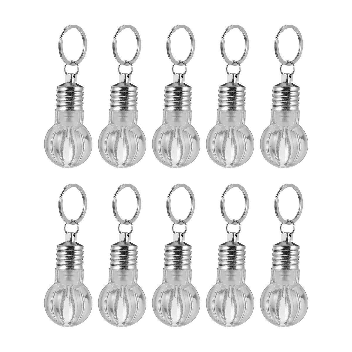 

10 Pcs Keychains LED Mini Colorful Light Bulb Hanging Pendant Decorative Fashion Creative Bag Transparent Miss