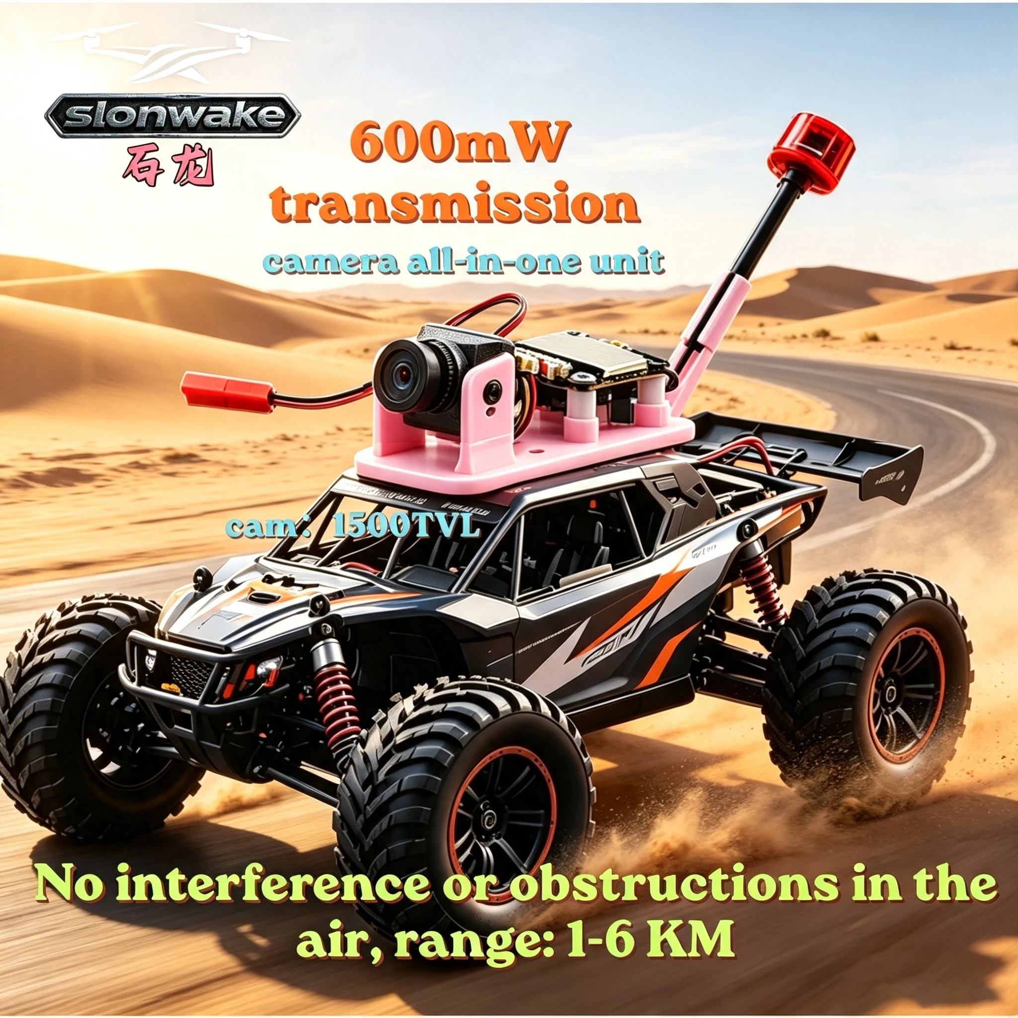SLONWAKE FPV Suit 600mW Video 5.8GHz 48CH Transmitter and Cmos 1500TVL Mini FPV Camera 2.1mm For RC Racing Drone Model