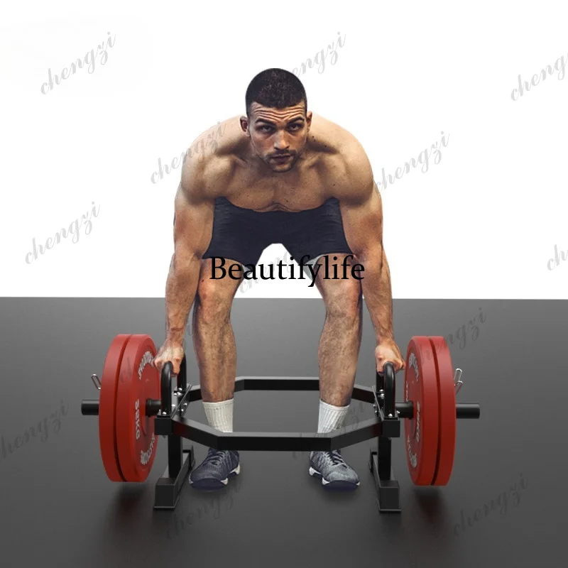 Fitness Ring Barbell Pole Deadlift Shrugged Hexagonal Barbell Pole Squat Ring Bell Pole
