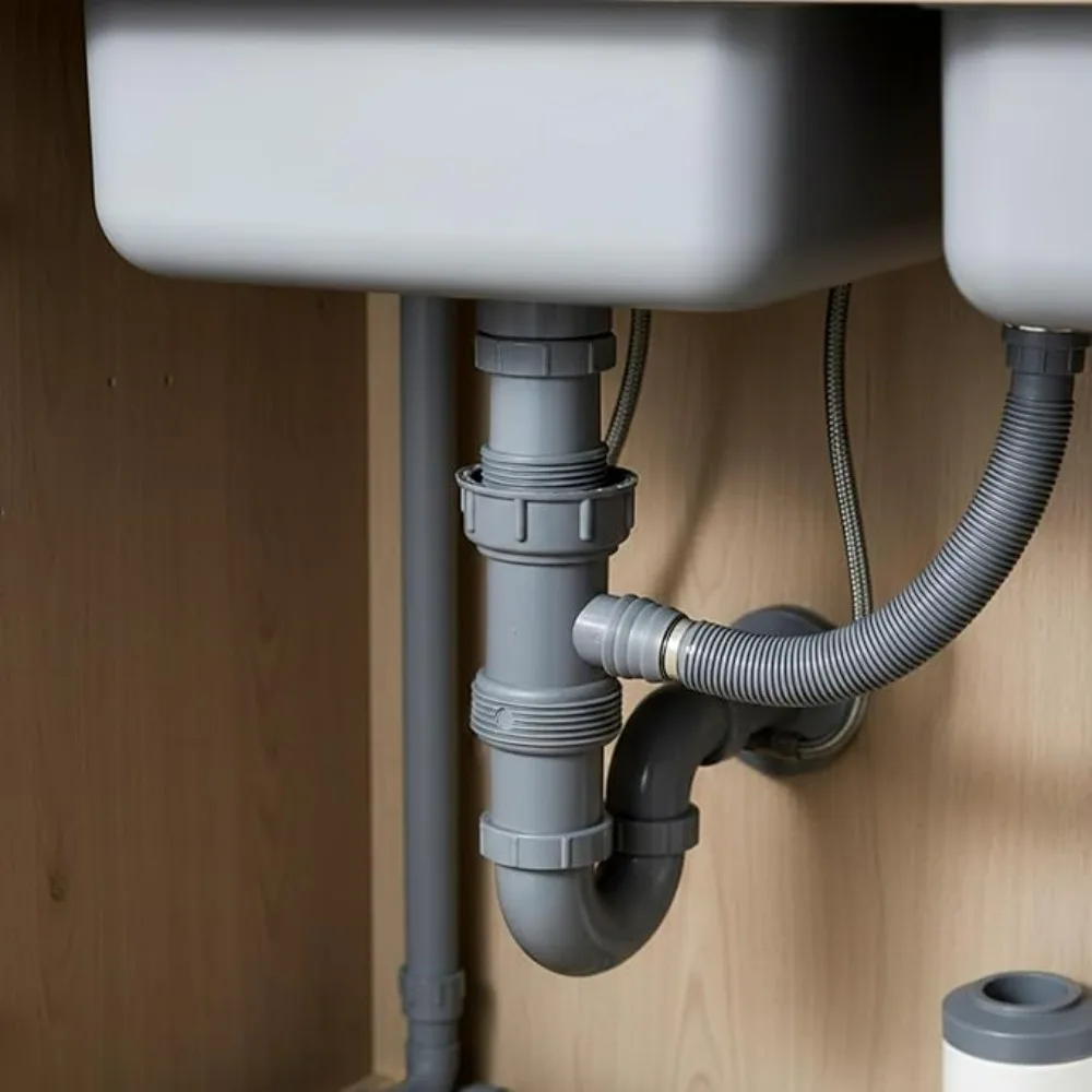 Kitchen Sink Drain Pipe Y Adapter with Rubber Gasket Deodorizing Three-way Water Pipe Connector Drain Diverter Sink Accessories