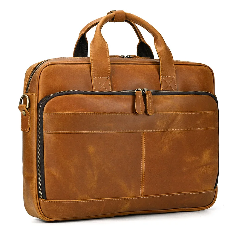 Echte Koeienhuid Mannen Schoudertassen Echt Leer Bussiness Laptop Tas 15.6 16 17.3 Inch Computer Tas Mannen Aktetas Tassen vintage