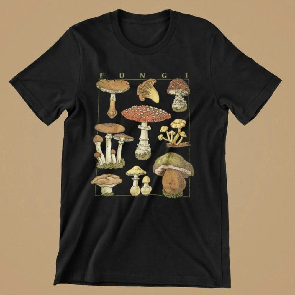 

Mushroom Graphic T-Shirt Plant Fungi T-Shirts Mushroom Lovers Gift Tee Men Women Fashion Summer Crewneck Cotton Short Sleeve