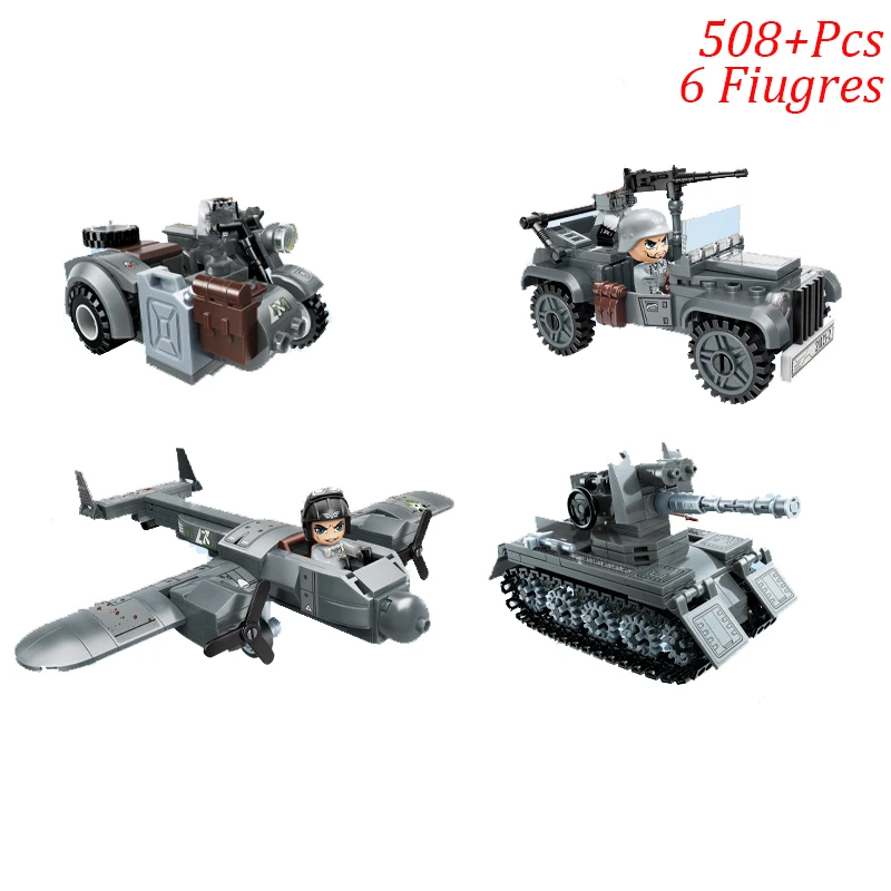 Military WW2 Dunkirk Evacuation War Building Block DFS230 Bomber Germany III Tank UK France Belgium Army Brick Toy For Boys Kids