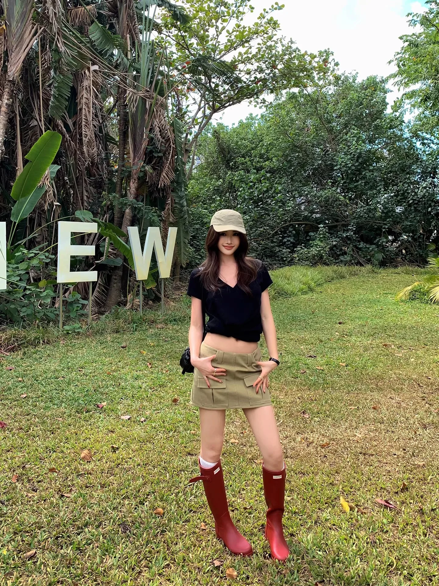 

Женская юбка цвета хаки с завышенной талией, с запахом, весна 2026, новинка, из смесового хлопка и лиоцелла, А-силуэт