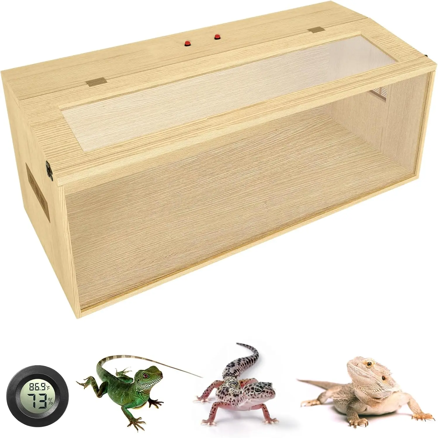 

80 Gallon Reptile Terrarium Large Snake Enclosure Lizard and Leopard Gecko Tank With Openable Roof Door Lockable Bearded