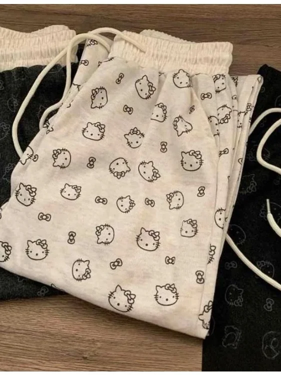 Faionable Pantalon taille haute à jambes larges Pantalon décontracté imprimé pour femme cet détail effet dr effet minceur automne Win...