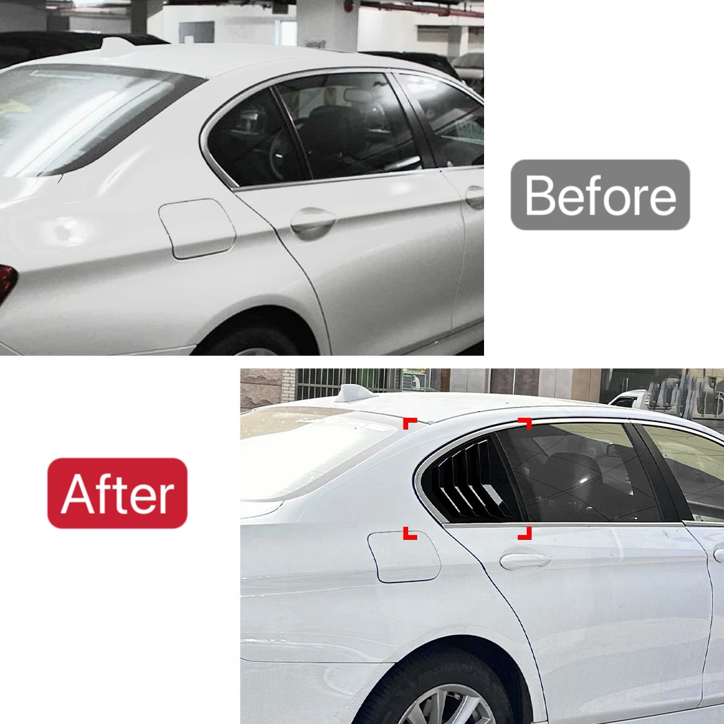 Fit For BMW 5 Series F10 525i 530i 2011 2012 2013 2014 2015 2016 2017 Rear Window Louvers Shutters Blinds Cover Trim