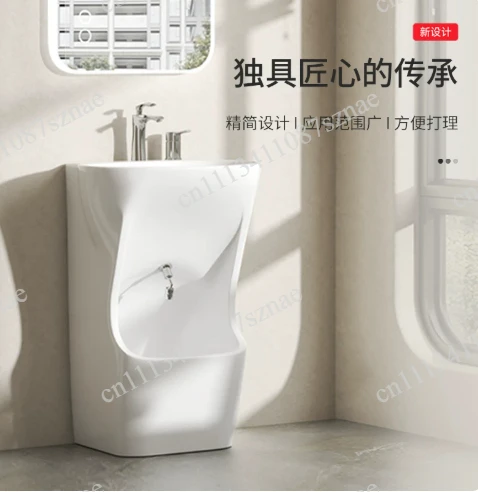 Space-Saving Indoor Outdoor Pedestal Wash Basin with Integrated Mop Pool, Perfect for Balcony Hand and Foot Washing