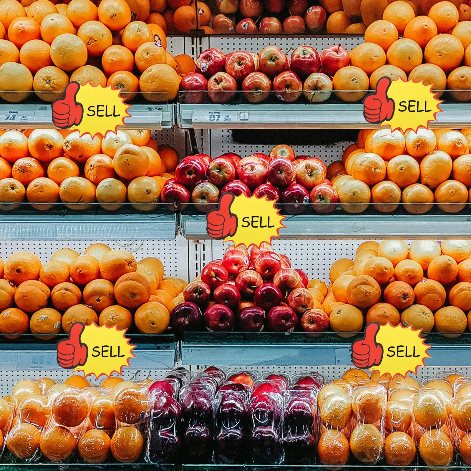

80 Sheets Vibrant Eye-Catching Price Tags for Retail Supermarkets Garage Sales Fundraising Events Writable Surface Clear