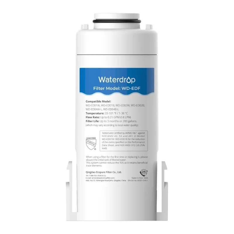 Waterdrop WD-EDF Replacement Filters for Waterdrop Electirc Water Filter Pitcher WD-ED01/ED02/ED04