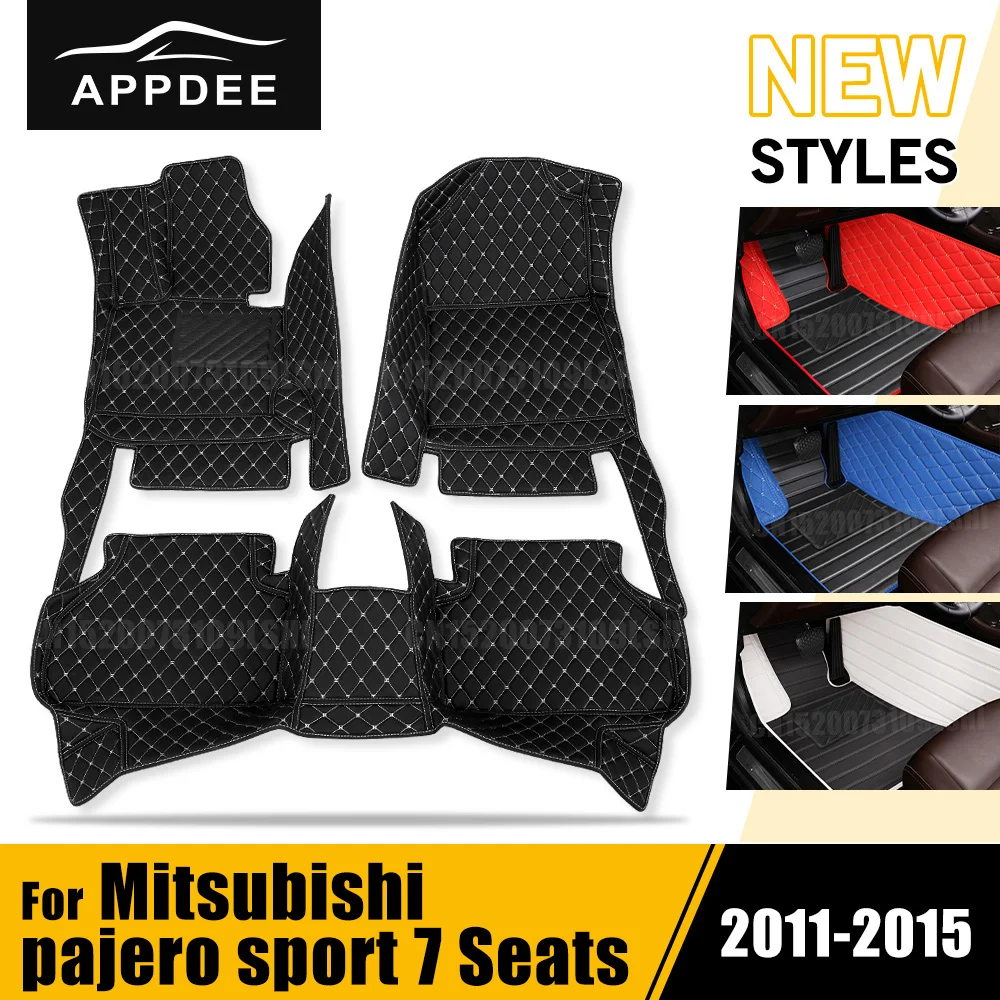 

Car floor mats for Mitsubishi pajero sport 7 Seats 2011 2012 2013 2014 2015 Custom foot Pads carpet cover Interior Accessories