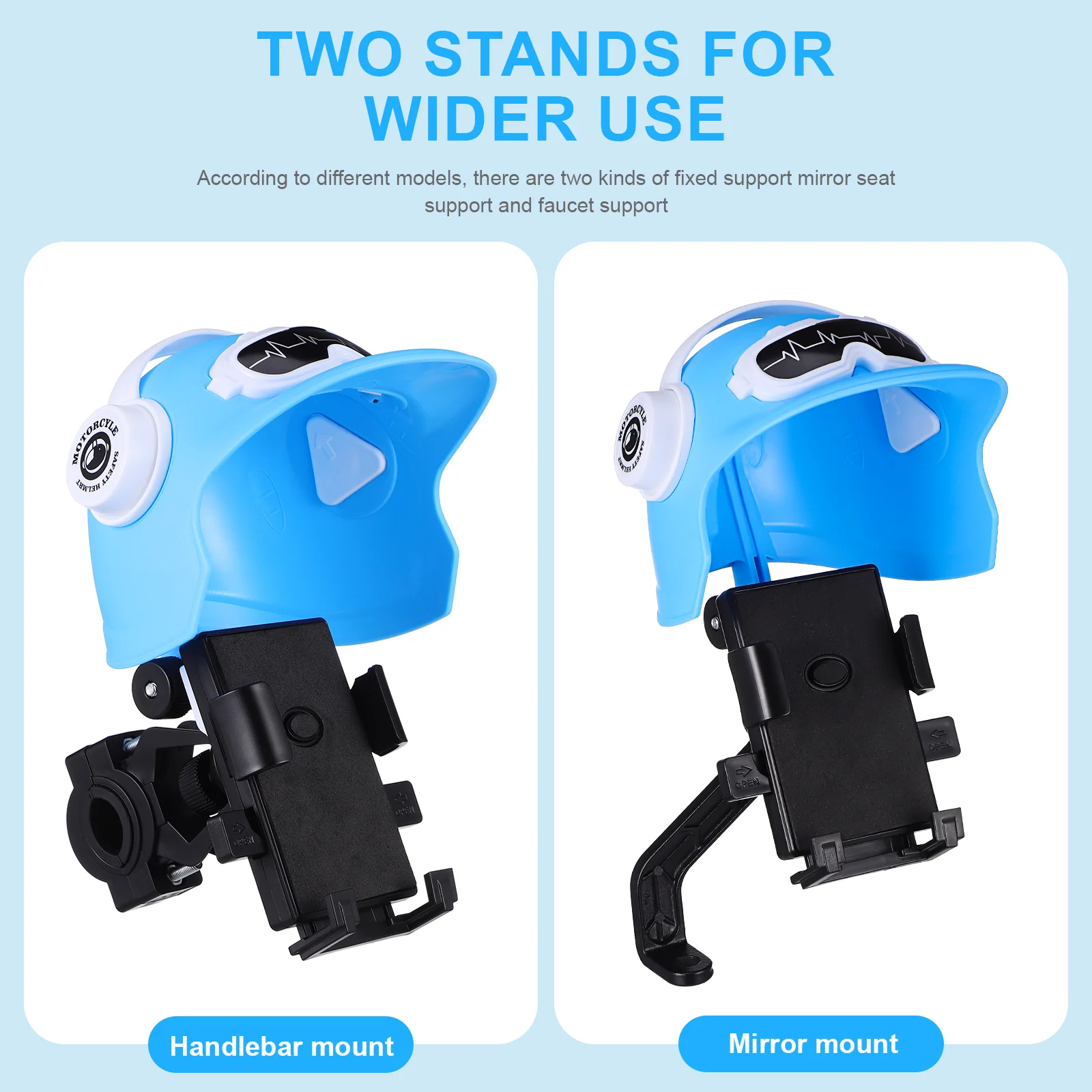 

Держатель для телефона на мотоцикл с регулируемым солнцезащитным козырьком, подставка для телефона на велосипед, крепление на зеркало заднего вида, для езды без рук, совместим с большинством моделей