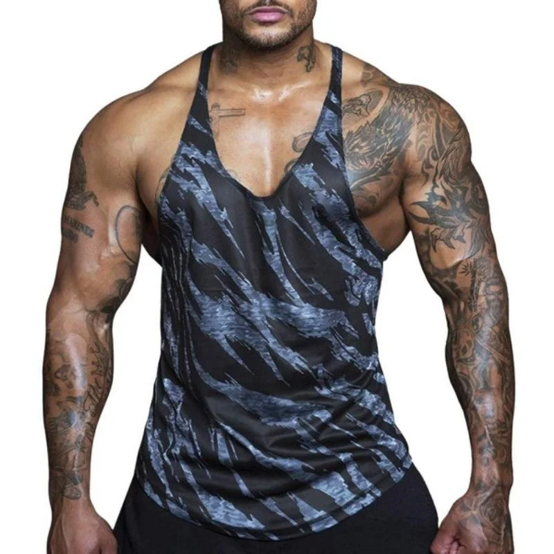 3D Printed Sports Camouflage Tank Tops For Men Fashion Colorful Pattern Tees Summer Loose Street Round Neck Vest Tops