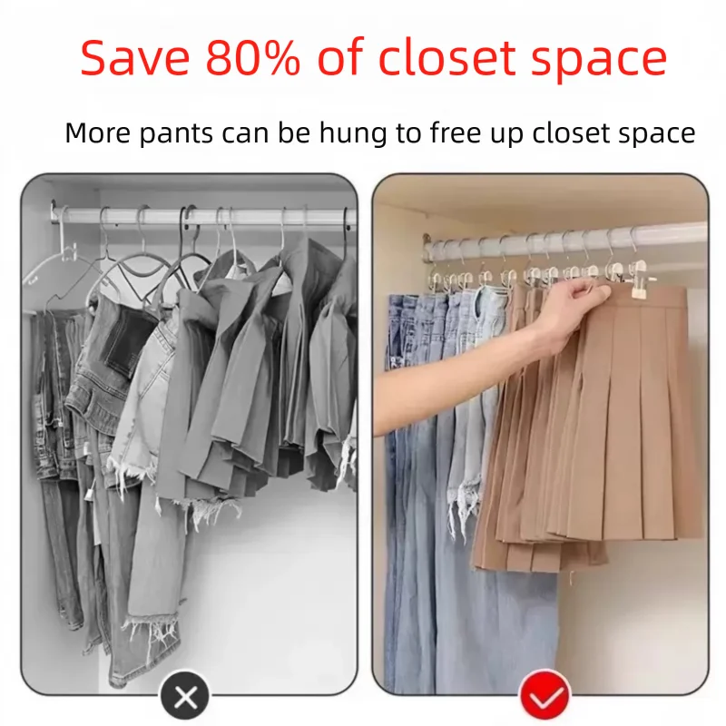 5-20 قطعة الفولاذ المقاوم للصدأ السراويل الشماعات مع السنانير توفير المساحة الجينز الشماعات مقاطع الغسيل متعددة الوظائف المنزل التخزين المنظم