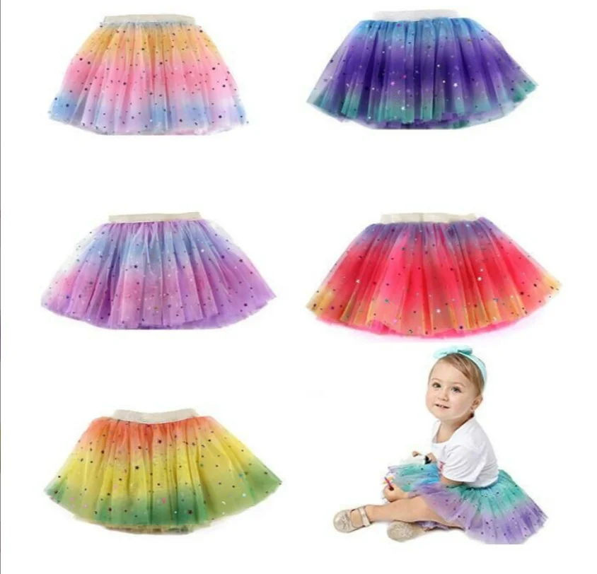Jupes tutu de princesse à imprimé étoiles pour filles et femmes, jupon de ballet pour enfants, costume de graduation pour enfants, vêtements de fête