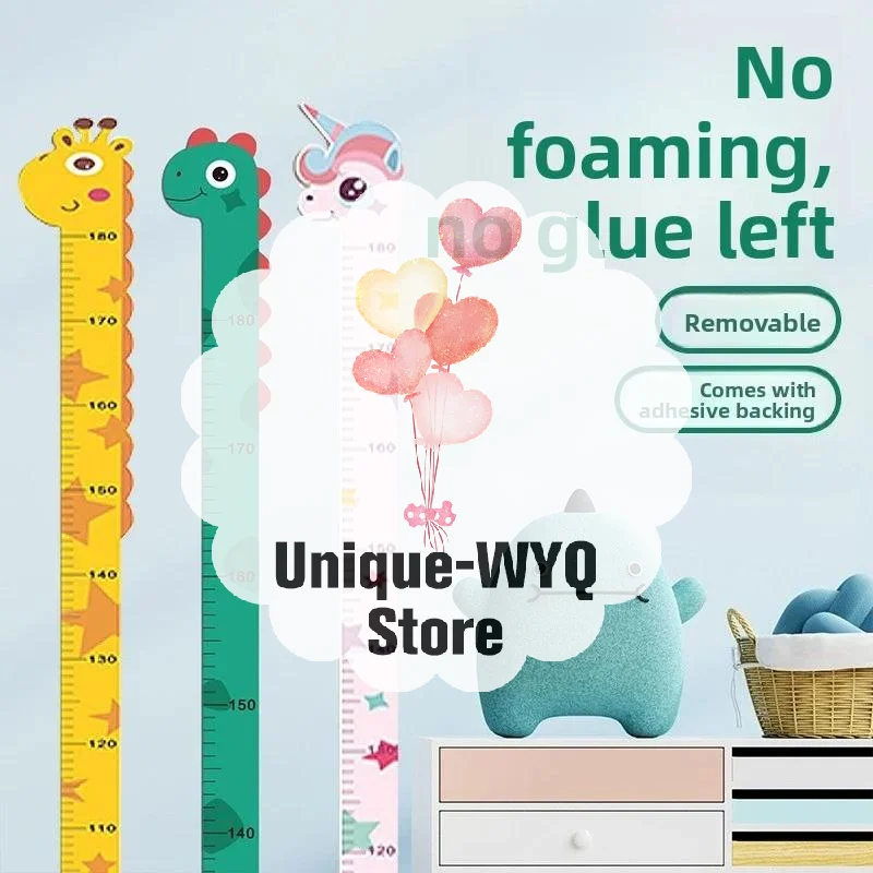 Cute Cartoon Height Sticker Dinosaur Giraffe Wall Height Measuring Ruler Stickers For Kids Room Kindergarten Decor