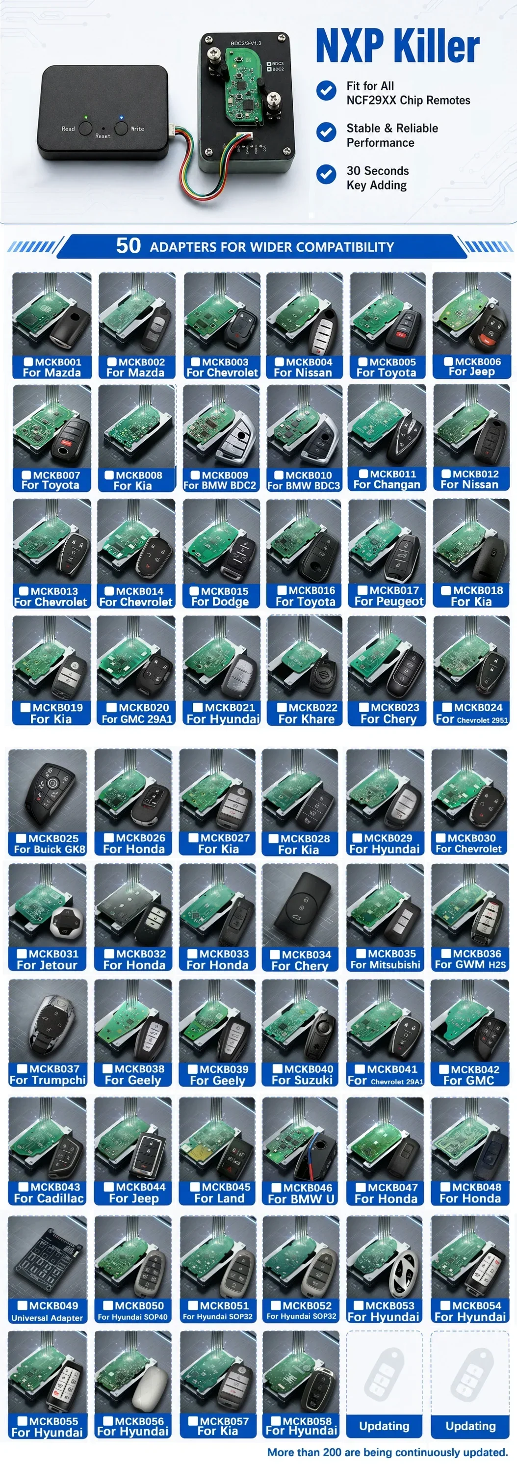 Unlimited Version NXP Killer Tool For BMW BDC3 Remote For All NXP NCF29XX Chip Fob Keys Adding for Nissan Mazda Kia Toyota
